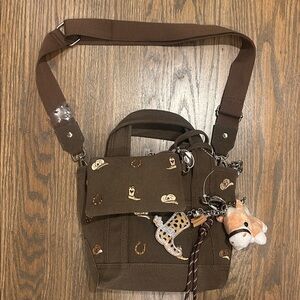 Madden Girl Brown Shoulder Bag with Embellishments